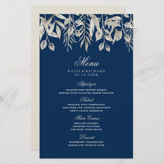 Classy Winter Wedding Wedding Menu (Voorkant / Achterkant)