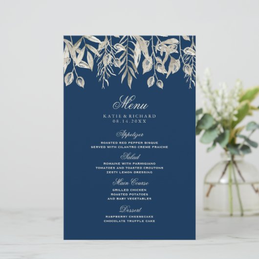 Classy Winter Wedding Wedding Menu (Staand voorkant)