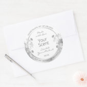 Classy Wit Bloemen Product Verpakking Label Zilver (Envelop)