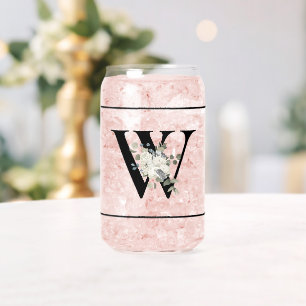 Classy wit bloemendecoratief Initiaal W Blikvorm Glas
