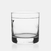 Classy wit bloemendecoratief Initiaal W Whisky Glas (Links)