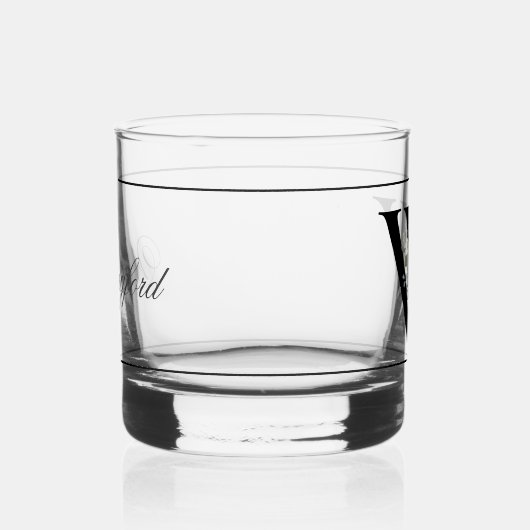 Classy wit bloemendecoratief Initiaal W Whisky Glas (Rechts)
