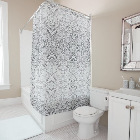 Classy wit douchegordijn stijl 2 (In situ)