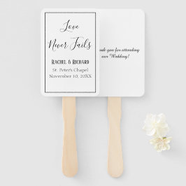 Classy wit en zwart bruiloft handwaaier