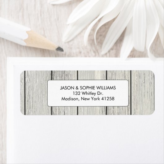 Classy wit geschilderd hout etiket (Insitu)