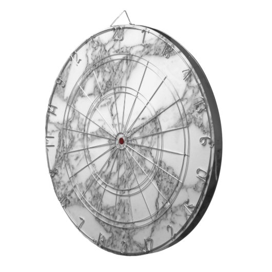 Classy wit marmeren steen aangepaste dartboard dartbord (Voorkant Rechts)