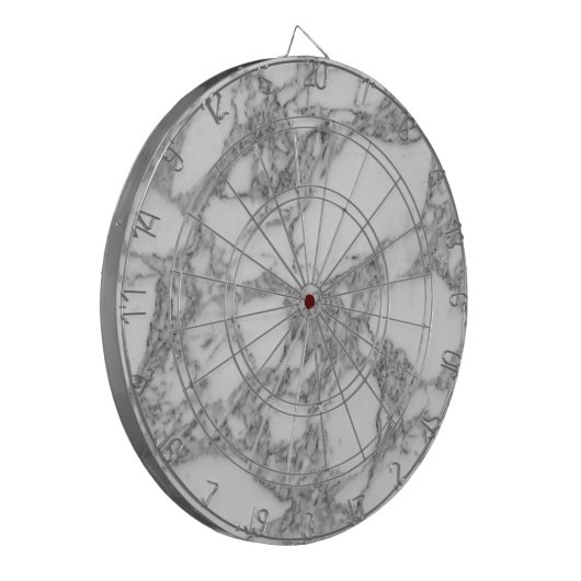 Classy wit marmeren steen aangepaste dartboard dartbord (Voorkant Links)