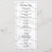 Classy wit marmeren steen bruiloft ceremonie progr programmakaart (Achterkant)