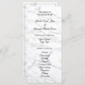 Classy wit marmeren steen bruiloft ceremonie progr programmakaart (Voorkant / Achterkant)