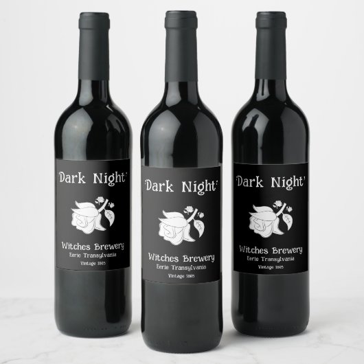 Classy Witch 'Dark Night' Wijn Etiket (Flessen)