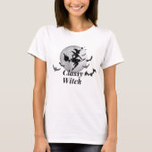Classy Witch en Moon Halloween T-shirt (Voorkant)