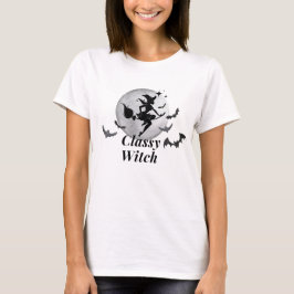 Classy Witch en Moon Halloween T-shirt