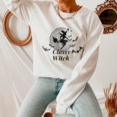 Classy Witch en Moon Halloween Trui