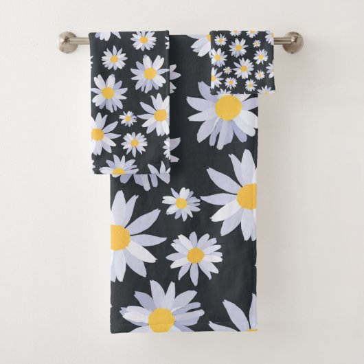 Classy Witte Daisy Bloemen Botanisch Bad Handdoek (Insitu)
