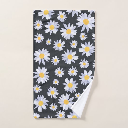 Classy Witte Daisy Bloemen Botanisch Bad Handdoek (Handdoek)