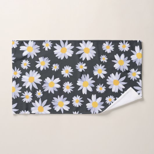 Classy Witte Daisy Bloemen Botanisch Bad Handdoek (Handdoek)