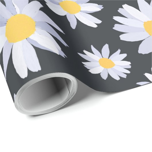Classy Witte Daisy Bloemen Botanisch Cadeaupapier (Rol Hoek)