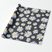 Classy Witte Daisy Bloemen Botanisch Cadeaupapier (Uitgerold)