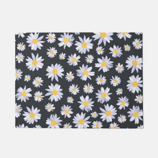 Classy Witte Daisy Bloemen Botanisch Deurmat (Voorkant)