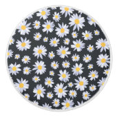 Classy Witte Daisy Bloemen Botanisch Keramische Knop (Voorkant)