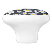 Classy Witte Daisy Bloemen Botanisch Keramische Knop (Zijkant)