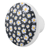 Classy Witte Daisy Bloemen Botanisch Keramische Knop (Rechts)