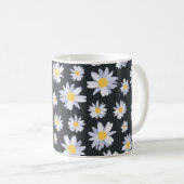 Classy Witte Daisy Bloemen Botanisch Koffiemok (Voorkant rechts)