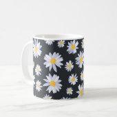Classy Witte Daisy Bloemen Botanisch Koffiemok (Voorkant links)