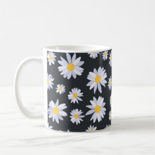 Classy Witte Daisy Bloemen Botanisch Koffiemok