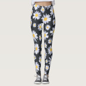 Classy Witte Daisy Bloemen Botanisch Leggings (Voorkant)