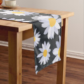 Classy Witte Daisy Bloemen Botanisch Medium Tafelloper (Voorbeeld)