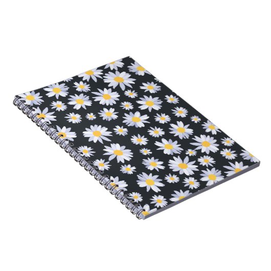 Classy Witte Daisy Bloemen Botanisch Notitieboek (Rechterzijde)