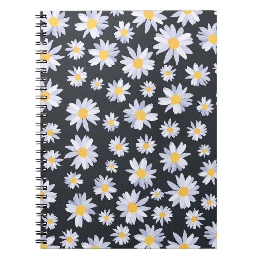 Classy Witte Daisy Bloemen Botanisch Notitieboek (Voorkant)