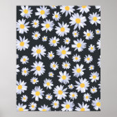 Classy Witte Daisy Bloemen Botanisch Poster (Voorkant)