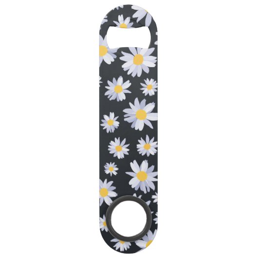 Classy Witte Daisy Bloemen Botanisch Speed Flessenopener (Achterkant)
