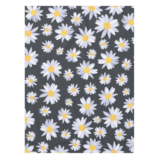 Classy Witte Daisy Bloemen Botanisch Tafelkleed (Voorkant)