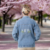 Classy witte Initialen met bloesems en takken Denim Jacket