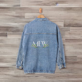 Classy witte Initialen met bloesems en takken Denim Jacket