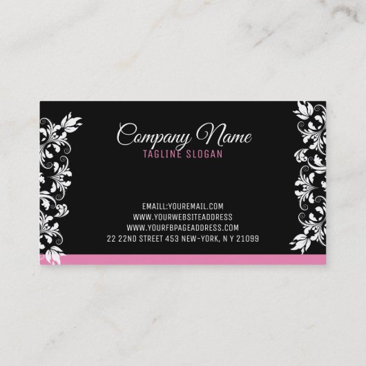 Classy witte wervelingen visitekaartje (Achterkant)