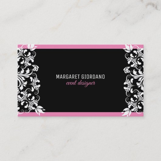 Classy witte wervelingen visitekaartje (Voorkant)