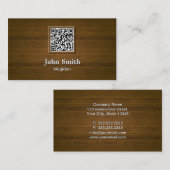 Classy Wood Grain QR Code Magicien Visitekaartje (Voorkant / Achterkant)