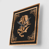 Classy Wood Horse Vierkante Klok (Hoek)