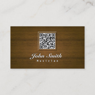 Classy Wood QR Code Musician Visitekaartje