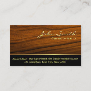 Classy Woodgrain Cement Contractor Visitekaartje