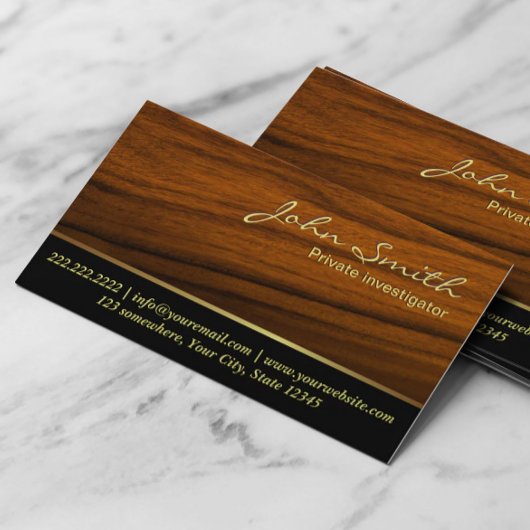 Classy Woodgrain Visitekaartje