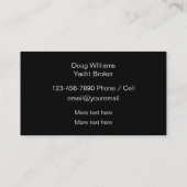 Classy Yacht Broker Sales Business Cardsa Visitekaartje (Achterkant)