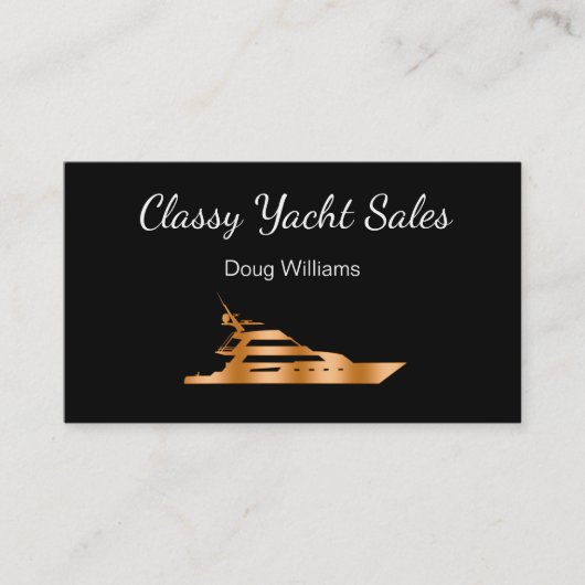 Classy Yacht Broker Sales Business Cardsa Visitekaartje (Voorkant)