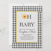 Classy Yellow and Black Summer Picnic Baby shower Kaart (Voorkant)