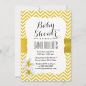 Classy Yellow Chevron Plumeria Baby shower Kaart (Voorkant)