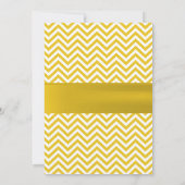 Classy Yellow Chevron Plumeria Baby shower Kaart (Achterkant)
